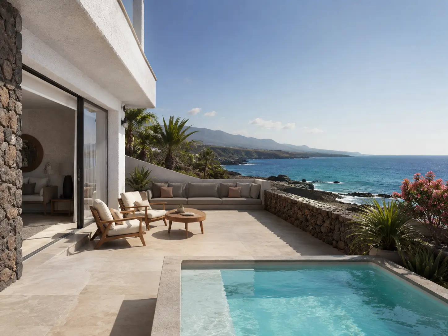 Casa sull’oceano con terrazza e piscina